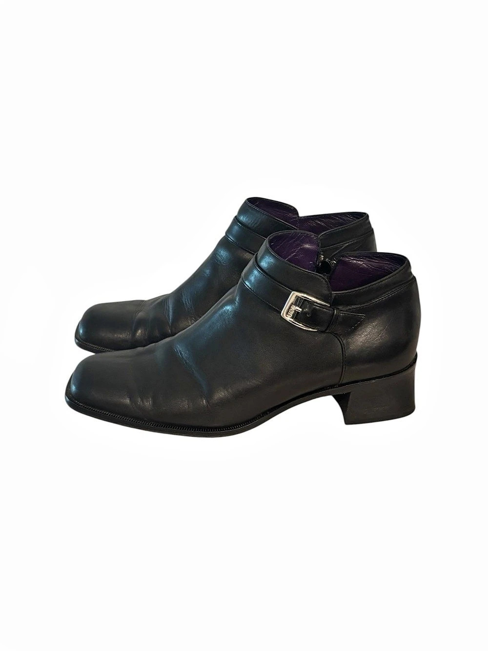 Ralph Lauren Black Buckle Ankle Boots